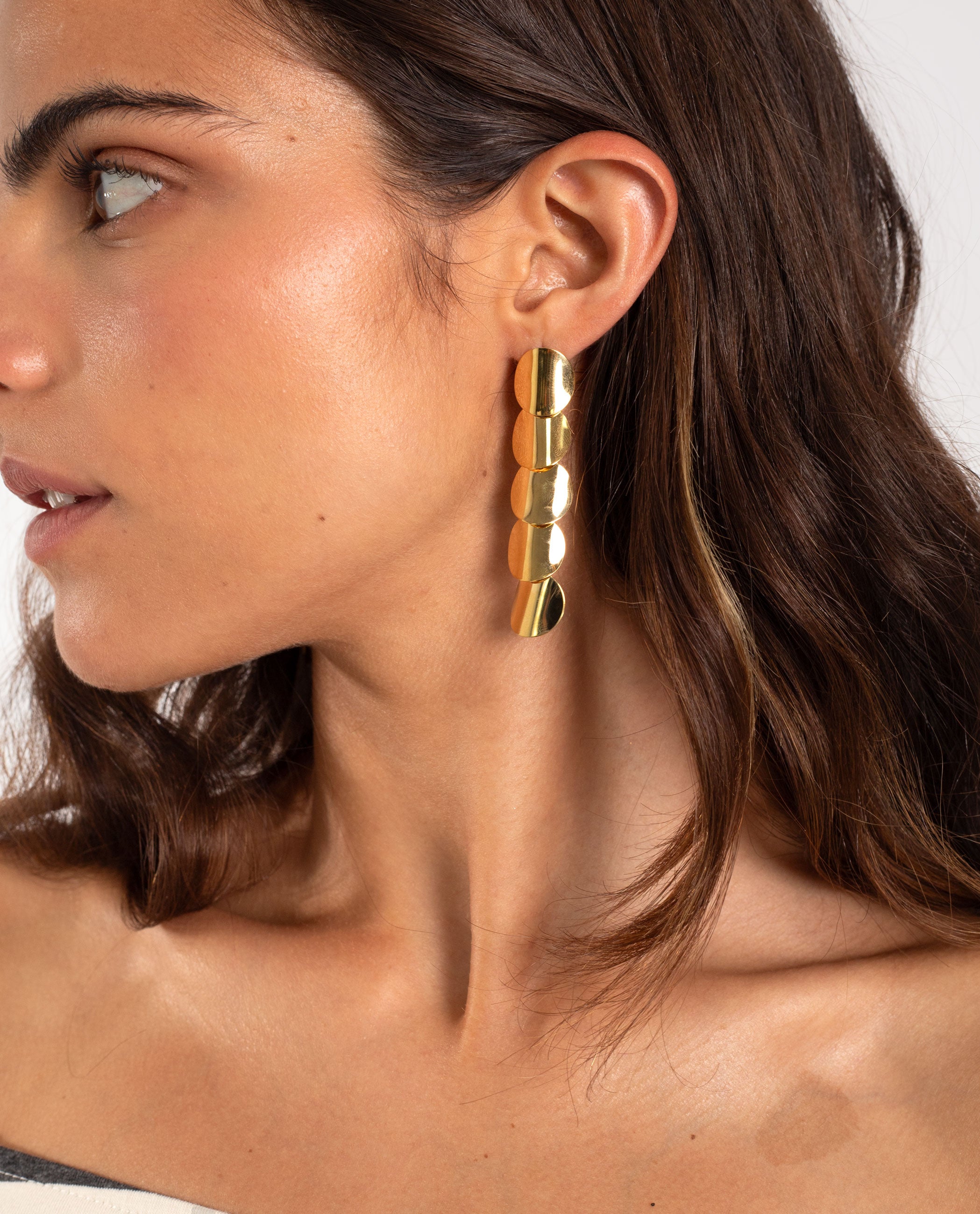 MOONS EARRINGS - GOLD PLATED STEEL