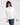 Blusa Blanca Manga Larga con Cuello Alto | THE-ARE