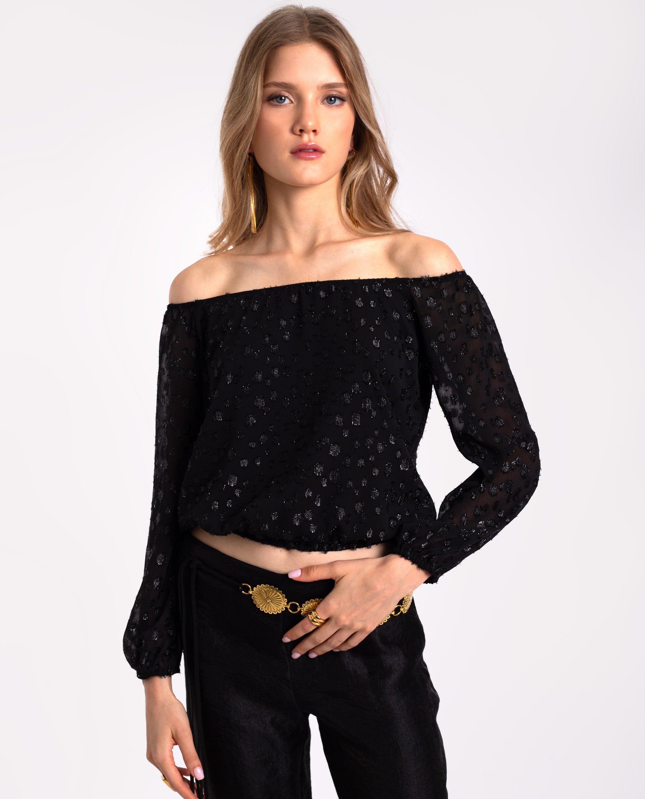 BLUSA STARRY BLISS · NEGRO