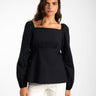 Blusa Negra Espalda Abierta con Lazos | THE-ARE