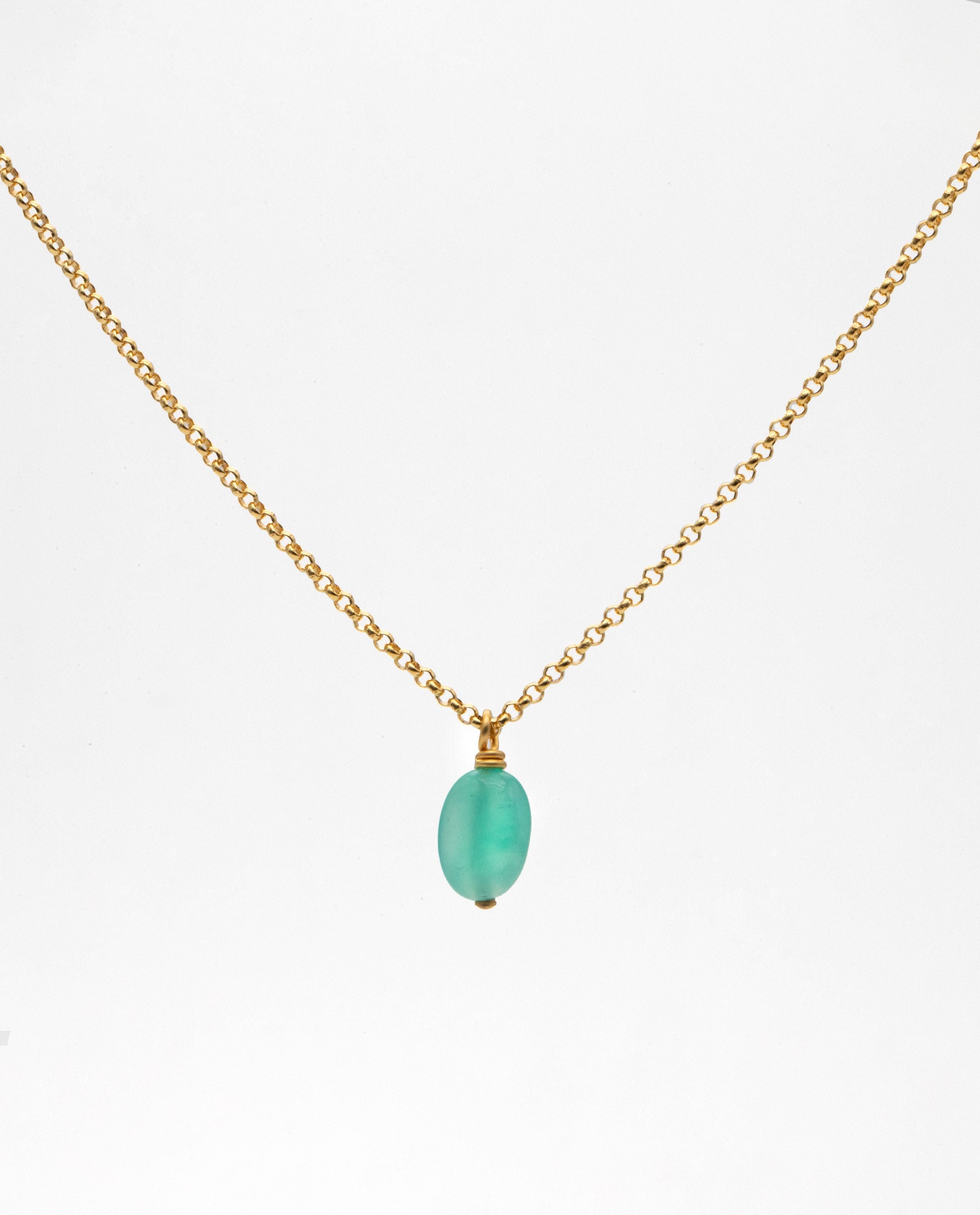 NECKLACE SINGLE TURQUOISE - GOLD PLATED