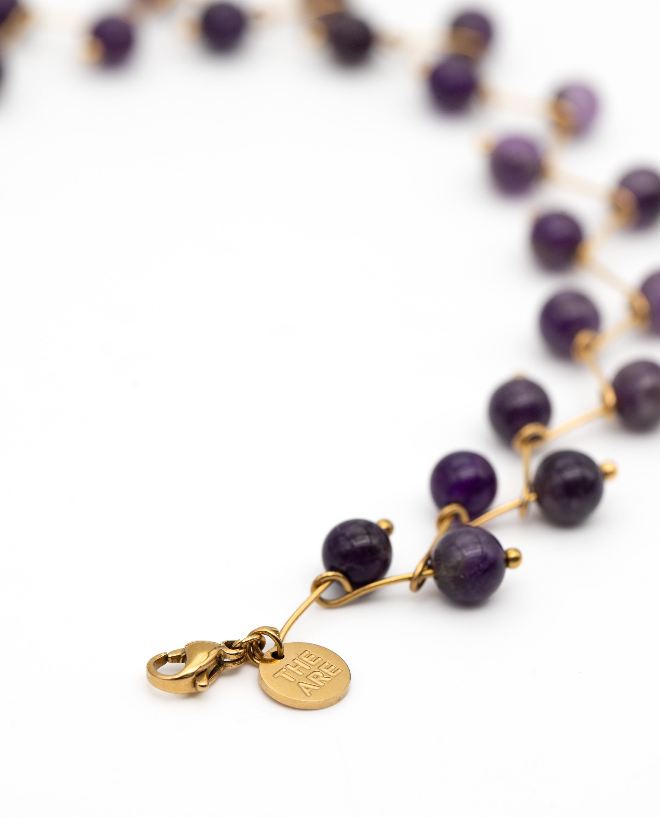 Collier Zigy Amethyst · Acier de salle de bain en or