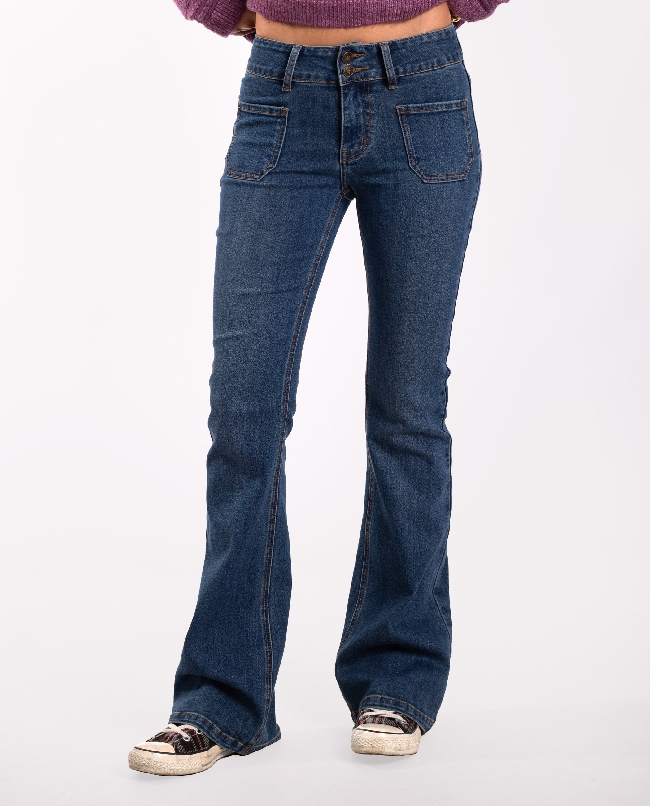 Jeans Acampanados Azul de Mujer | THE-ARE