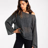 Jersey Oversize Gris de Punto Calado para Mujer | THE-ARE
