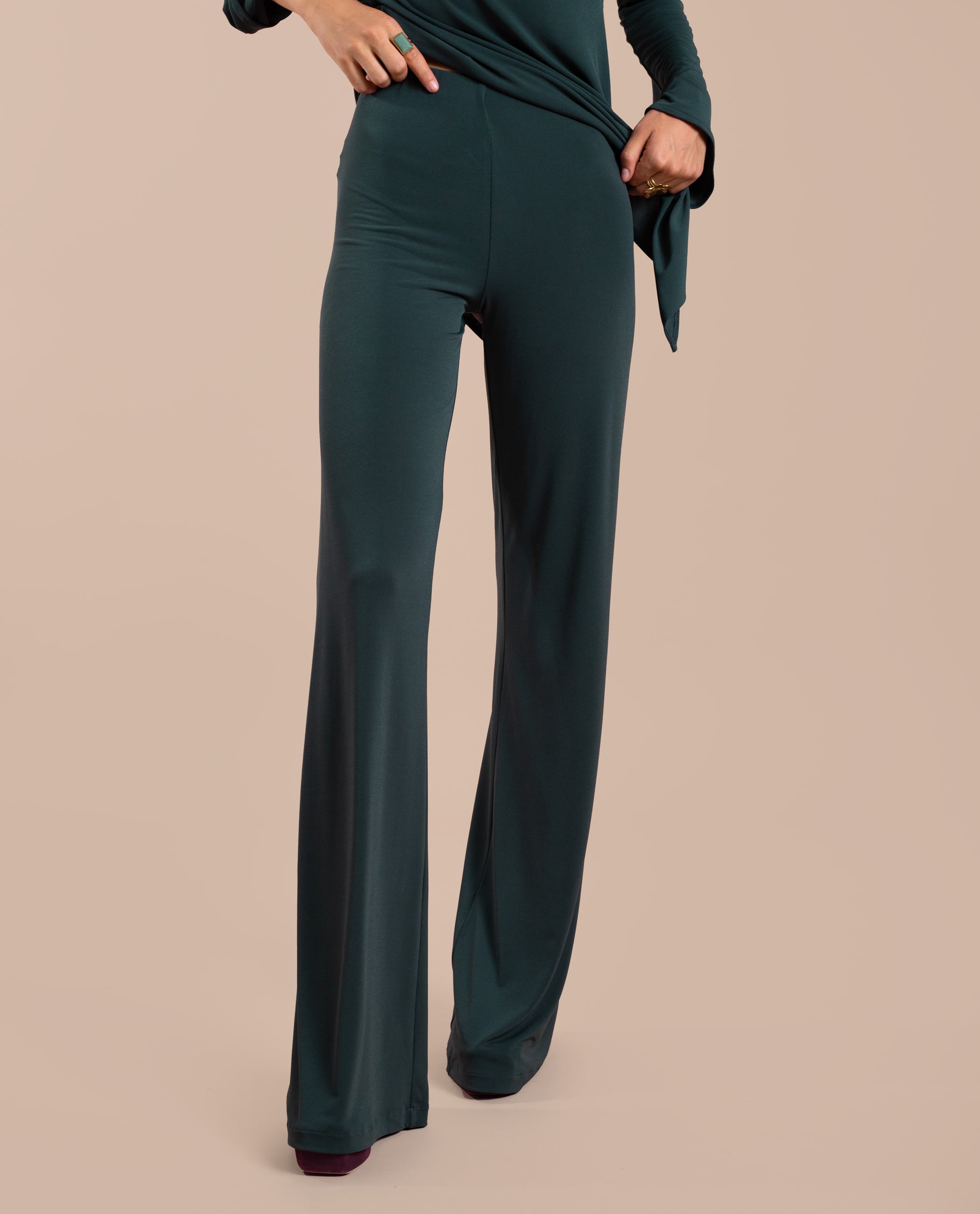 Pantalón Elegante Verde Oscuro de Mujer | Invitadas THE-ARE