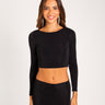 TOP HERE WE COME | Top Negro con Espalda Abierta | Ropa Fiesta Mujer THE-ARE