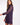 Vestido Corto Morado Estampado Cuello Alto | THE-ARE