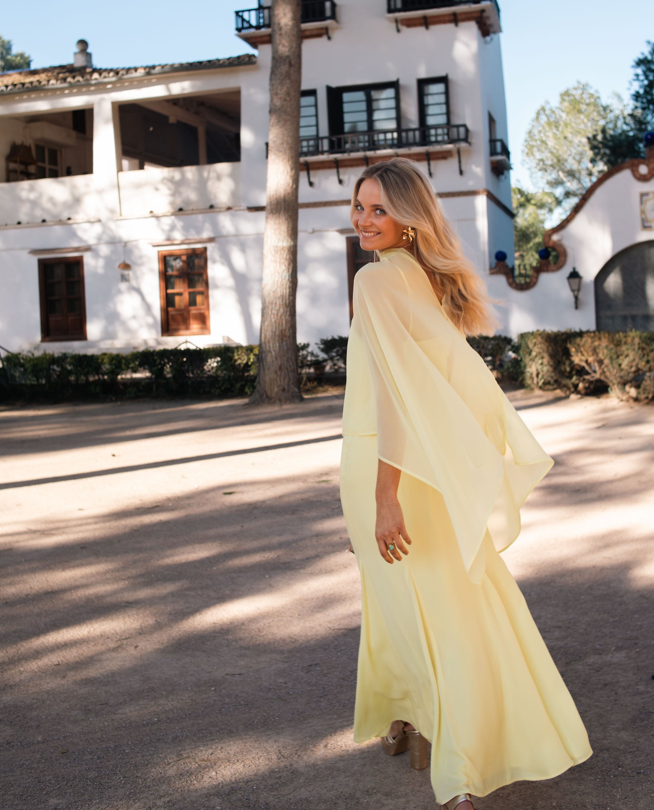 CHIFFON CAPE - YELLOW