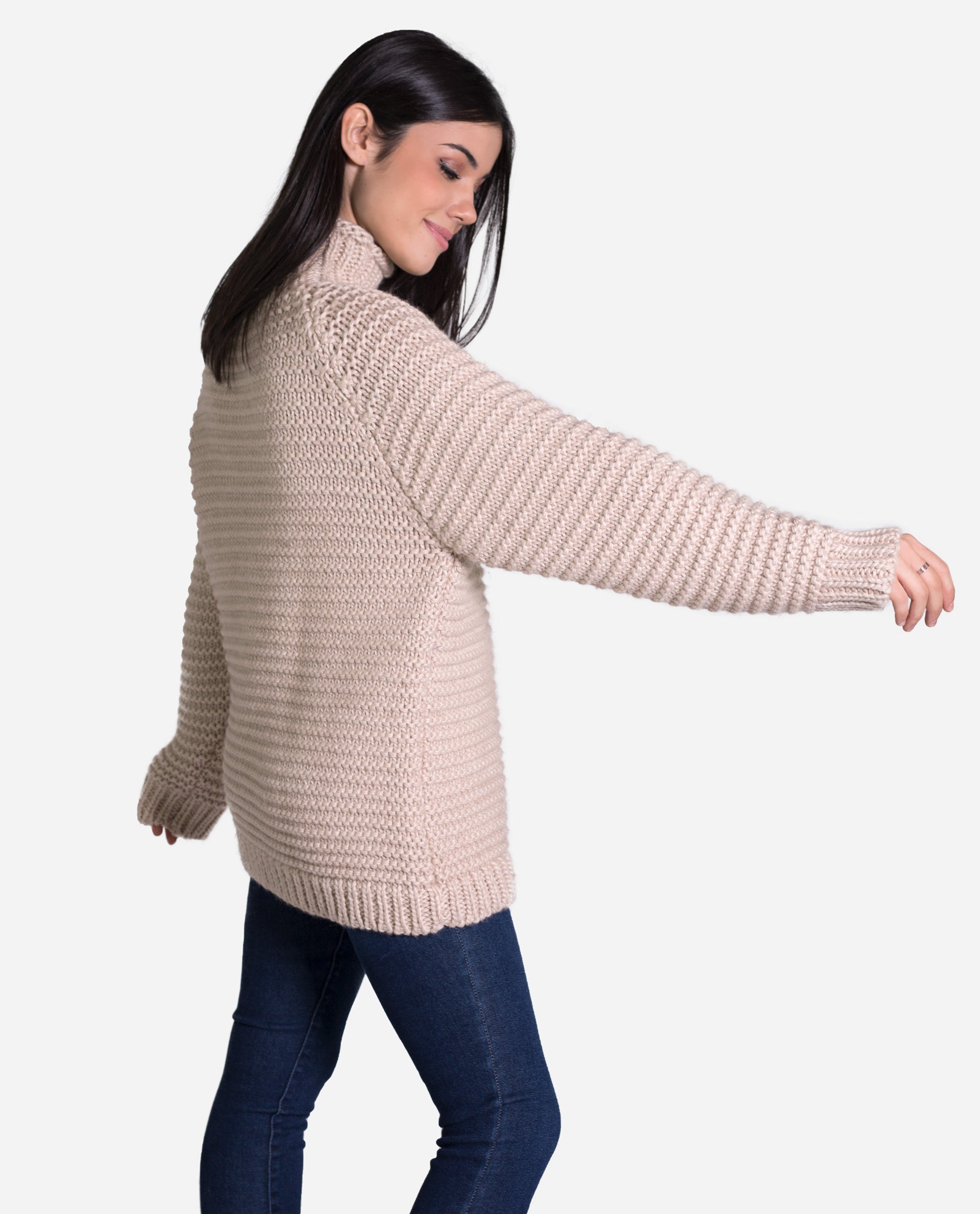 Jersey Mujer Talla Grande Jerseys Anchos Largos De Cuello Alto Sweater para  Invierno Jersey De Punto Elástico Algodón Camiseta Cuello Alto Suave Y  Cálido De Manga Largos Pullover Mujer: : Moda