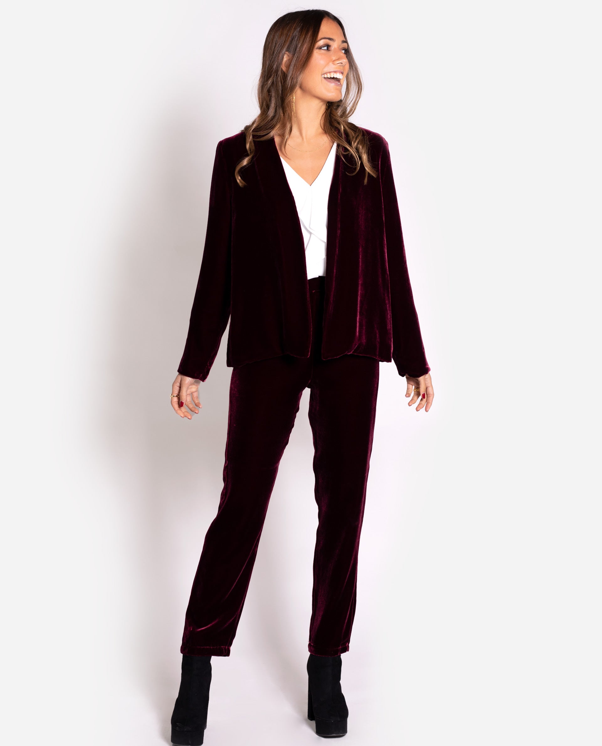 Elegant velvet slouchy pants for woman Suit pants THE ARE